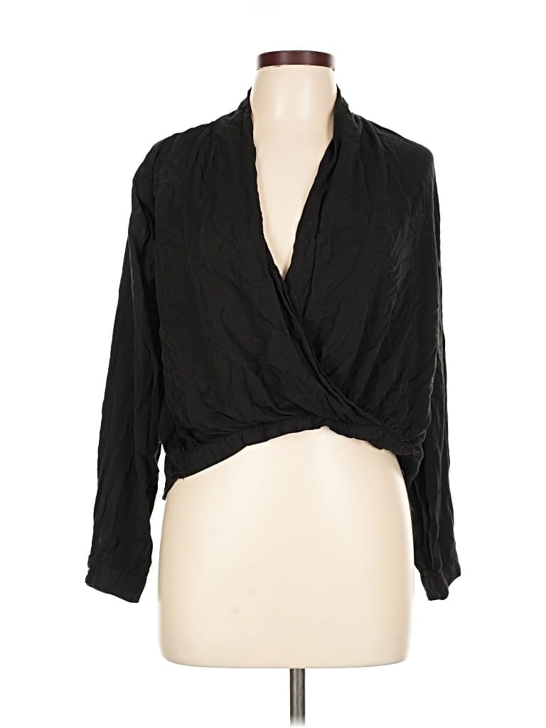 Pre-owned Assorted Brands 3/4 Sleeve Blouse In Black