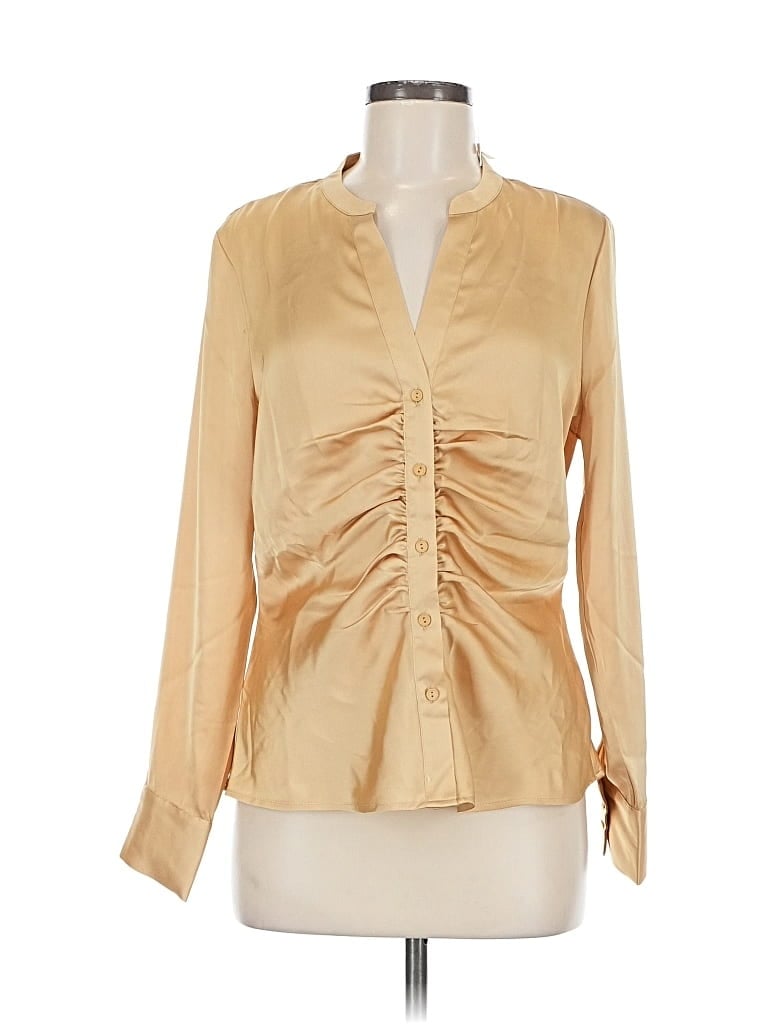 Pre-owned Dr2 Long Sleeve Blouse In Brown