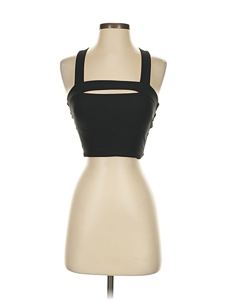 Pre-owned Sincerely Jules Tank Top Black Halter Neckline Tops