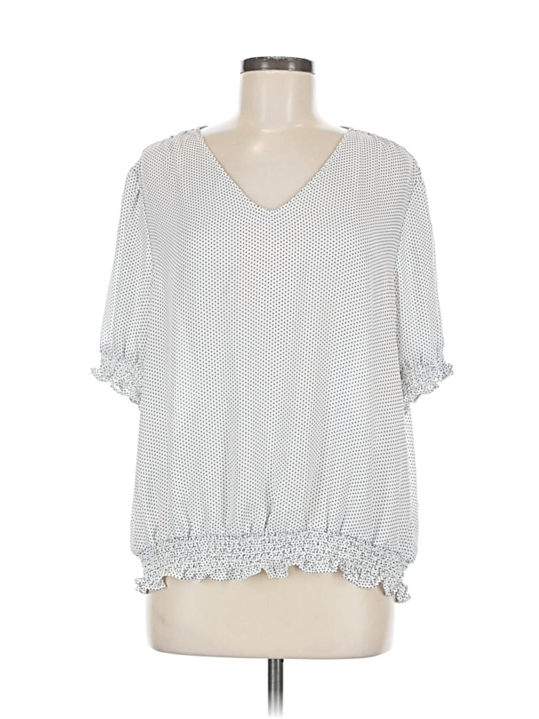 Pre-owned Adrianna Papell 3/4 Sleeve Blouse In Silver