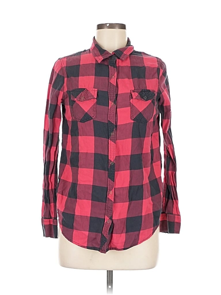 Pre-owned Arizona Jean Company Long Sleeve Button Down Shirt In Red