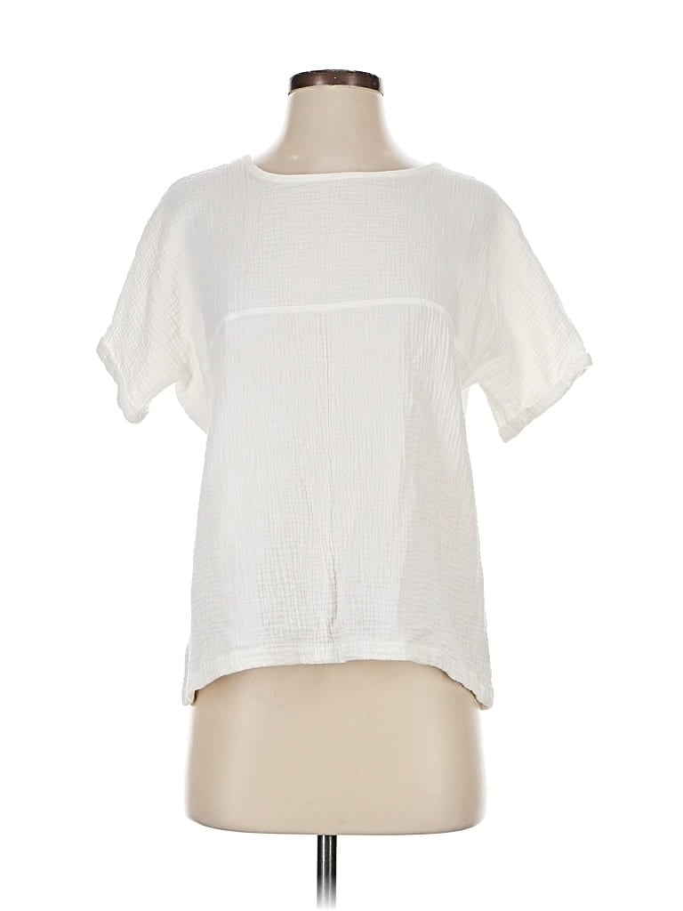 Pre-owned Unbranded Short Sleeve T-shirt In White