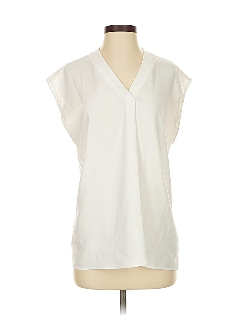 Pre-owned H By Halston Sleeveless Blouse In White