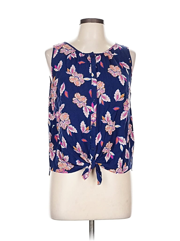 Pre-owned Ann Taylor Loft Outlet Sleeveless Blouse In Blue