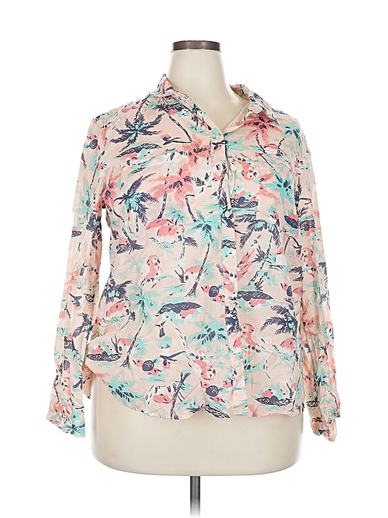 GAP Pre-owned Long Sleeve Blouse In Pink