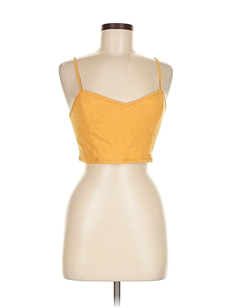 Pre-owned Garage Tank Top Yellow Strapless Neckline Tops