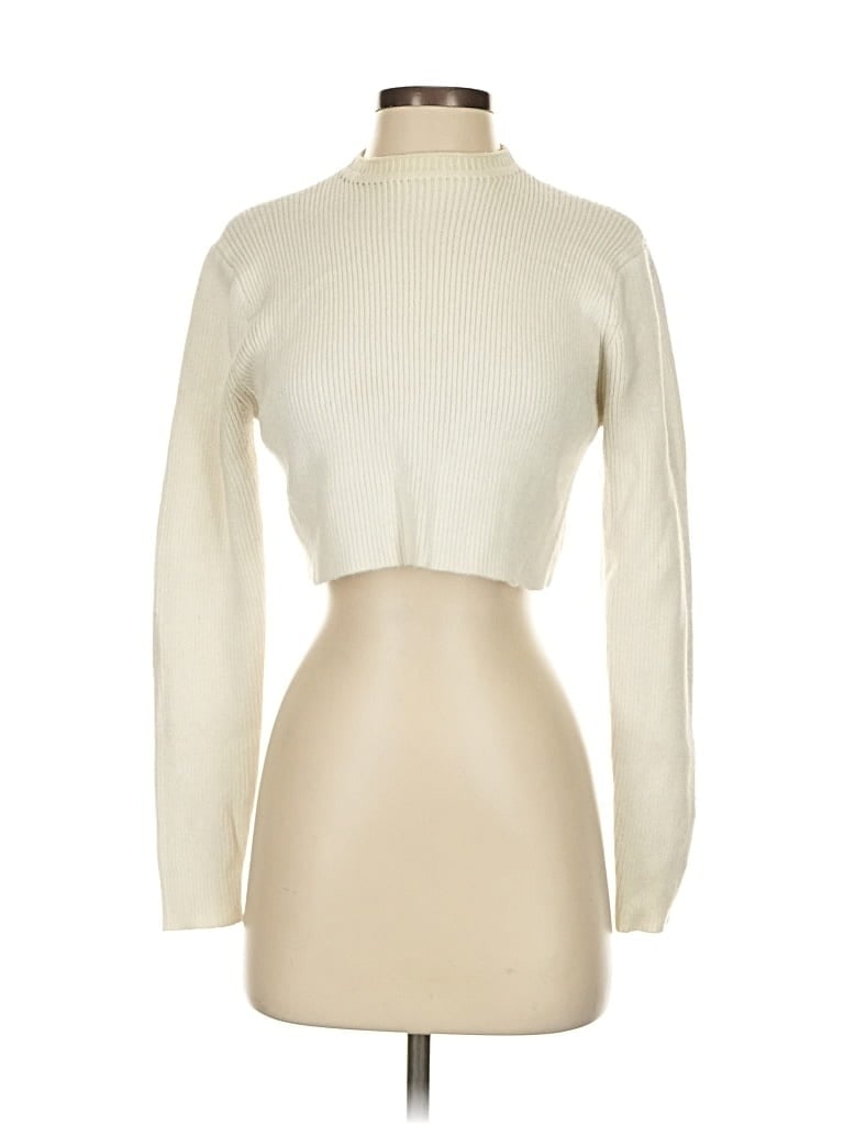 Pre-owned Nasty Gal Inc. Turtleneck Sweater In White