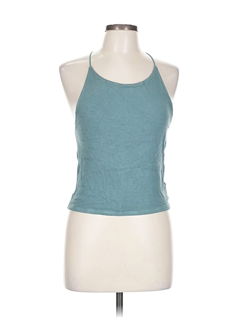 AMERICAN EAGLE OUTFITTERS Pre-owned Tank Top Teal Halter Neckline Tops In Blue
