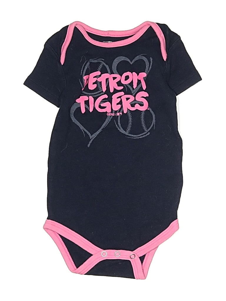 Pre-owned Genuine Merchandise By Team Athletics Kids' Short Sleeve Onesie In Black