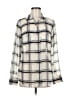 Worth New York Plaid Ivory Long Sleeve Blouse Size 6 - photo 1
