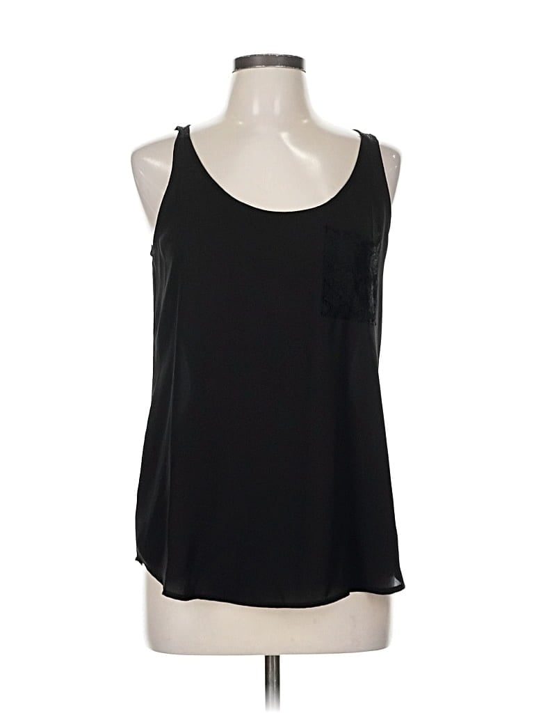 Pre-owned Ann Taylor Loft Tank Top Black Cold Shoulder Neckline Tops