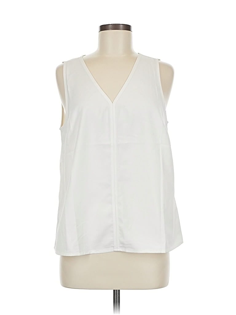 Pre-owned J.crew Factory Store Sleeveless Blouse In White