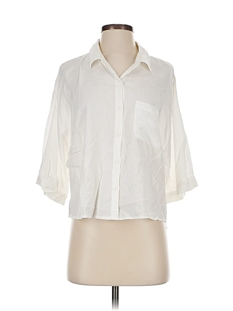 Jack By Bb Dakota 3/4 Sleeve Button Down Shirt In White