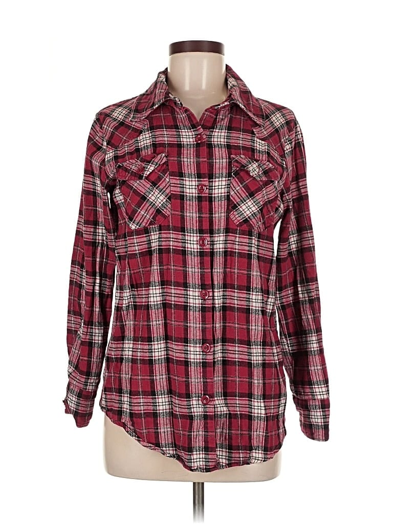 Pre-owned Xxi Long Sleeve Button Down Shirt In Red