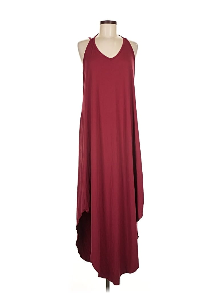 Pre-owned Unbranded Casual Dress In Burgundy