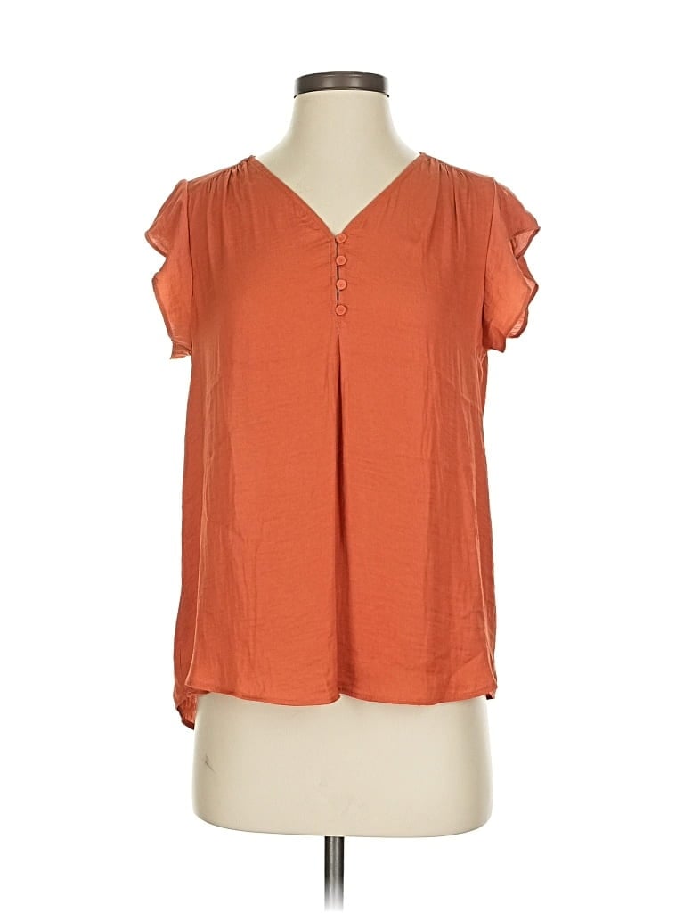 Pre-owned Maison D' Amelie Short Sleeve Blouse In Orange