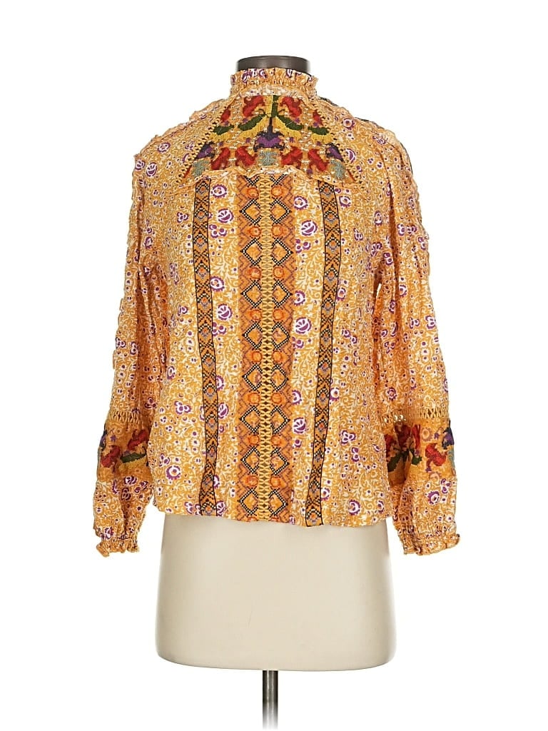 Pre-owned Maeve By Anthropologie Long Sleeve Blouse In Yellow