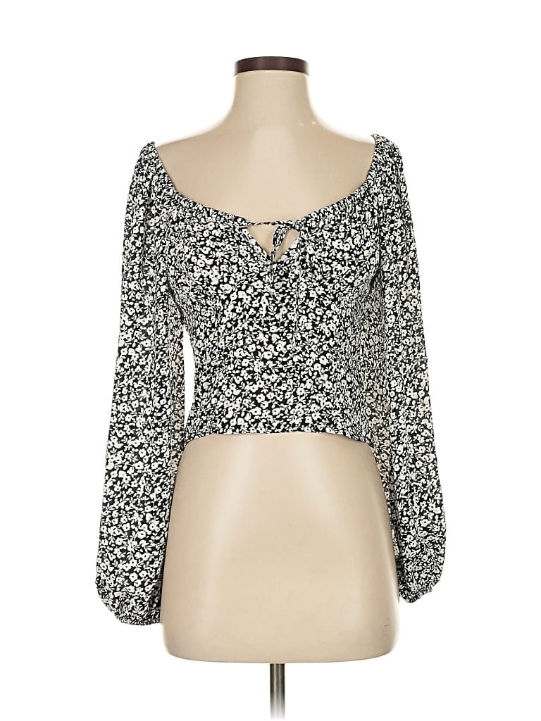 Pre-owned Sienna Sky 3/4 Sleeve Blouse In Gray