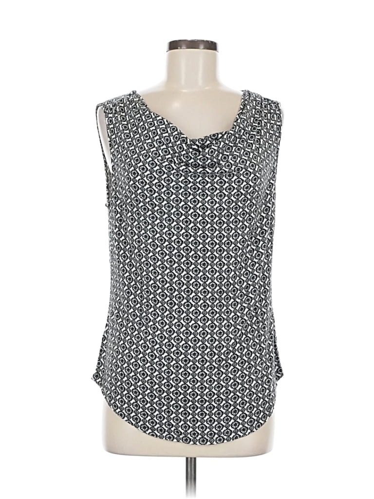 Pre-owned Ann Taylor Factory Tank Top Silver Open Neckline Tops