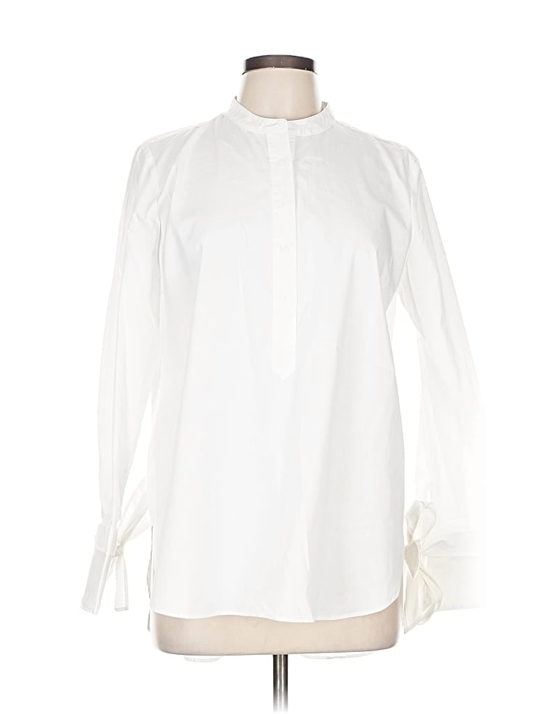 Pre-owned Marled By Reunited Long Sleeve Blouse In White