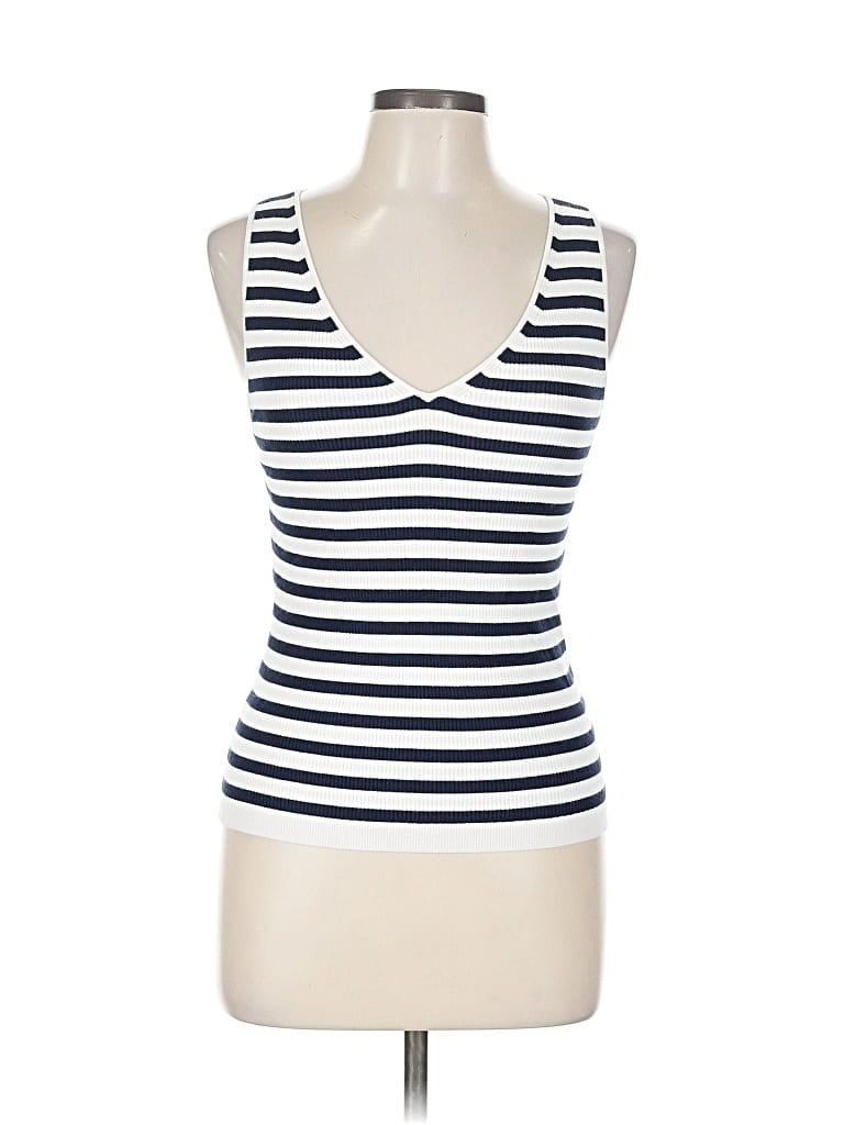 Pre-owned Ann Taylor Loft Sleeveless Top White Scoop Neck Tops