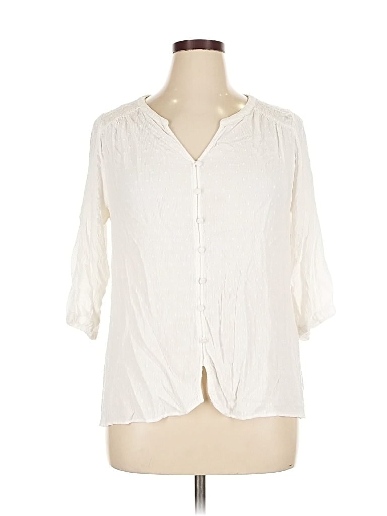ROSE + OLIVE Pre-owned 3/4 Sleeve Blouse In White