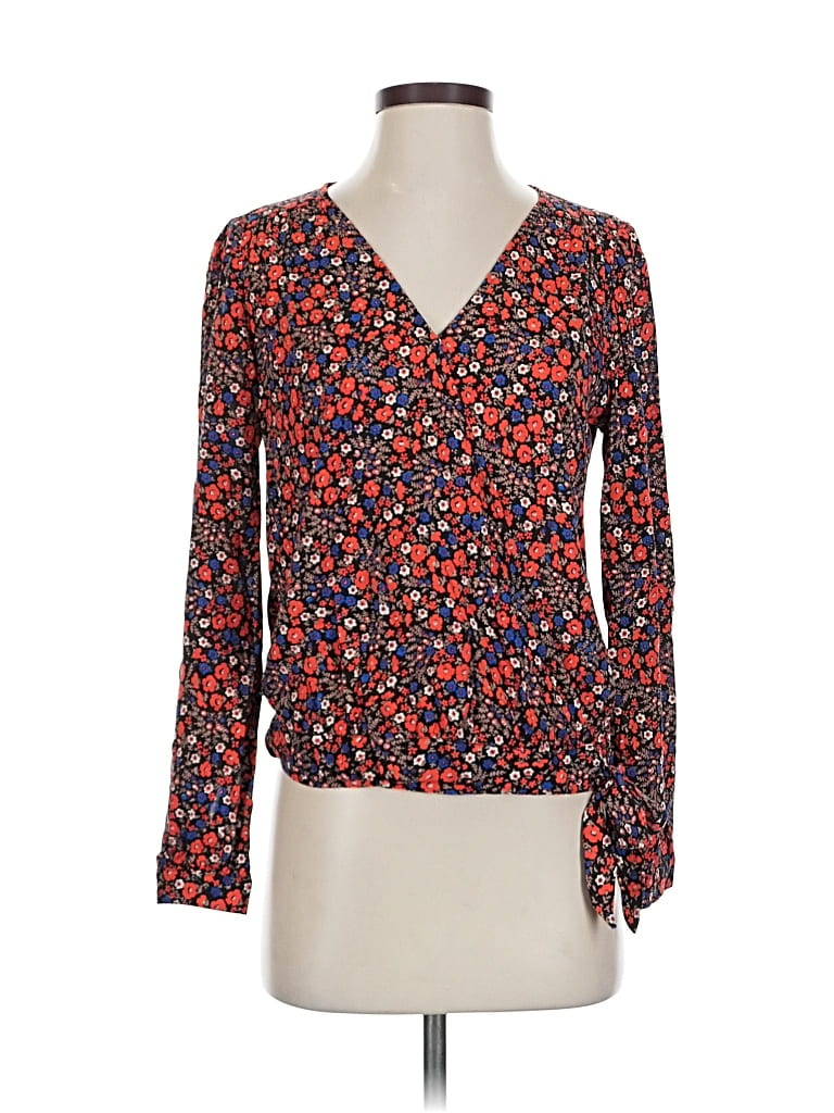 Pre-owned Universal Thread Long Sleeve Blouse In Red