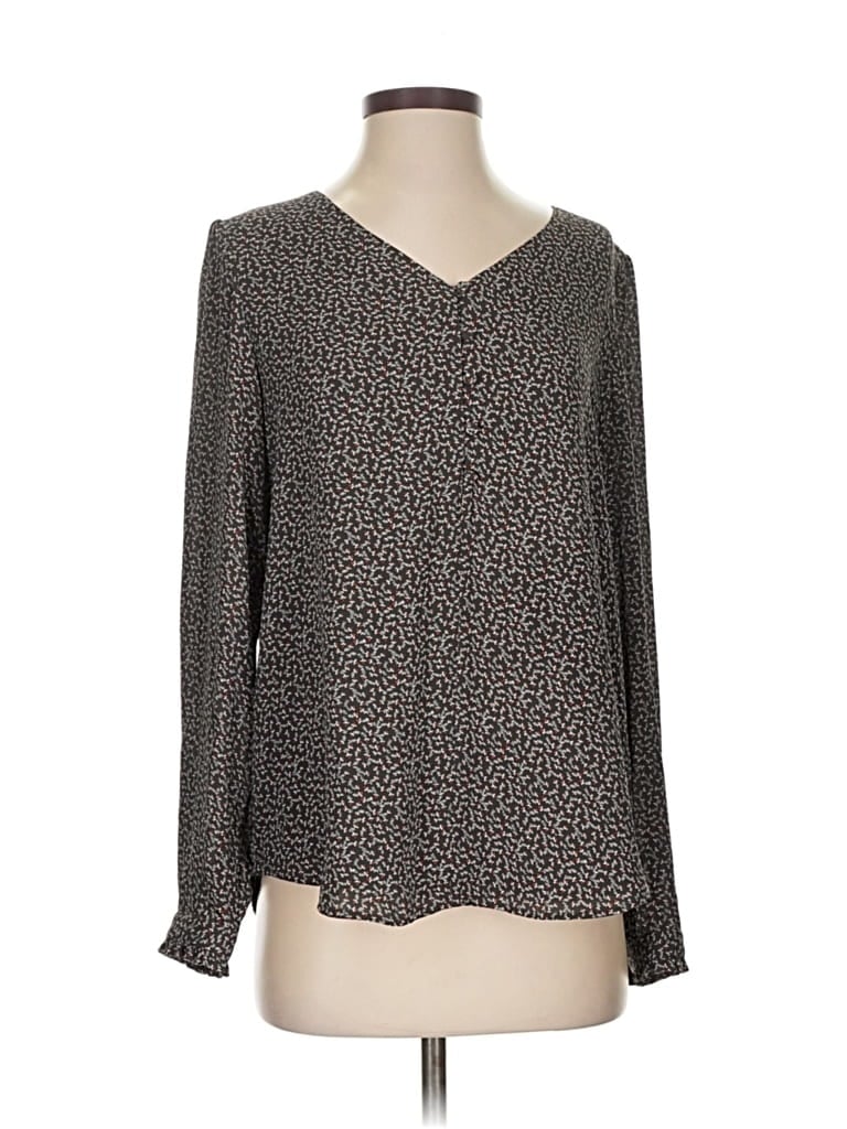 Pre-owned Ann Taylor Loft Long Sleeve Blouse In Gray