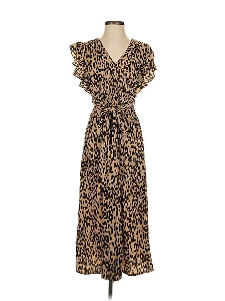 Pre-owned Sienna Sky Casual Dress In Brown