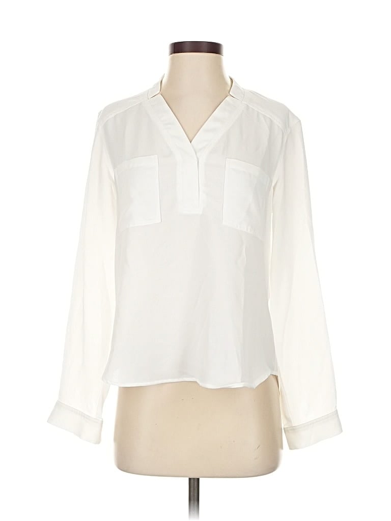 Pre-owned Nine West Long Sleeve Blouse In White
