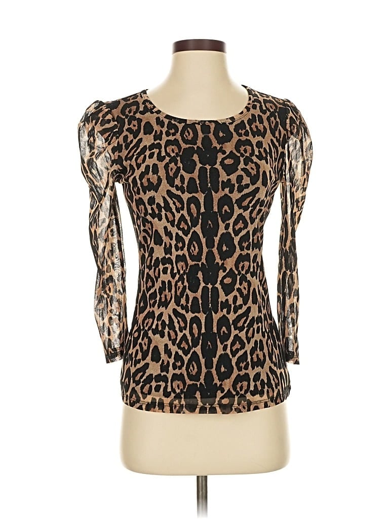 Pre-owned Inc International Concepts 3/4 Sleeve T-shirt In Brown