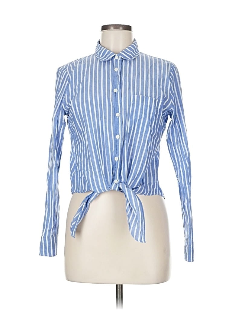 Pre-owned J.crew Factory Store Long Sleeve Button Down Shirt In Blue