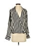 Zara 100% Silk Stripes Ivory Long Sleeve Silk Top Size XS - photo 1