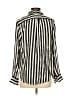 Zara 100% Silk Stripes Ivory Long Sleeve Silk Top Size XS - photo 2