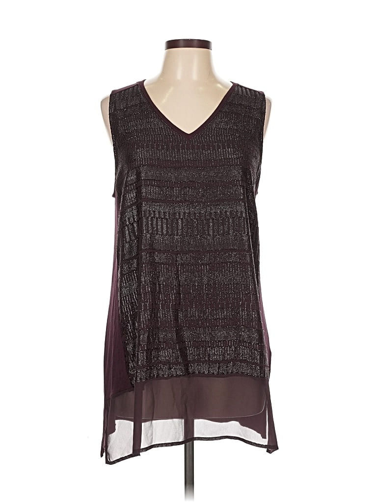 Pre-owned Apt. 9 Sleeveless Blouse In Burgundy