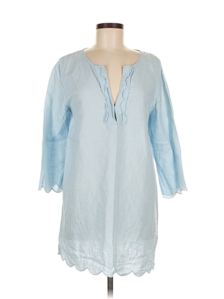 Pre-owned J.crew Factory Store 3/4 Sleeve Blouse In Blue