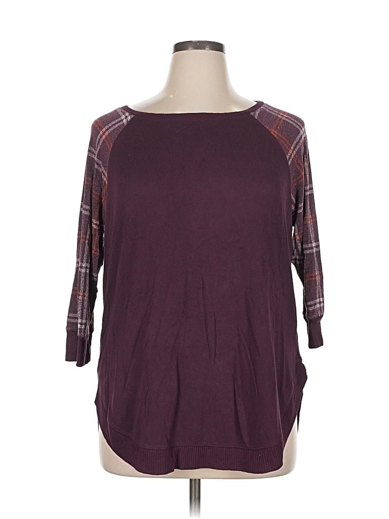 Pre-owned Maurices Pullover Sweater In Burgundy