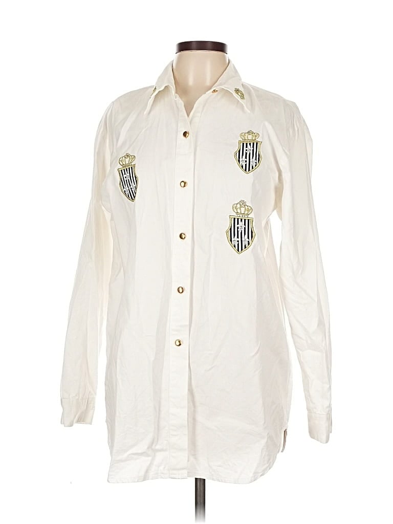 Pre-owned Assorted Brands Long Sleeve Button Down Shirt In White