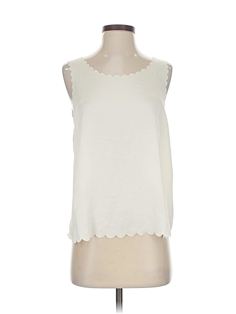 Pre-owned H&m Tank Top Ivory Strapless Neckline Tops In White