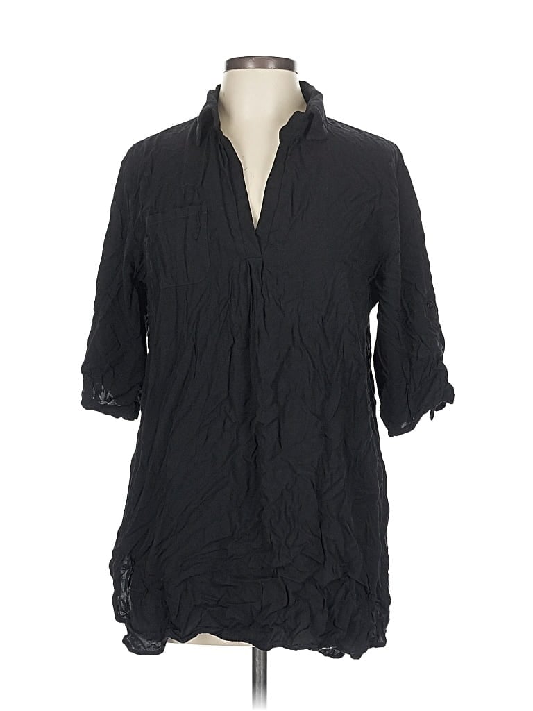 Pre-owned Ekouaer 3/4 Sleeve T-shirt In Black