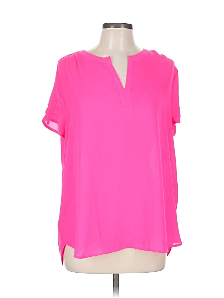Pre-owned Pleione Short Sleeve Blouse In Pink