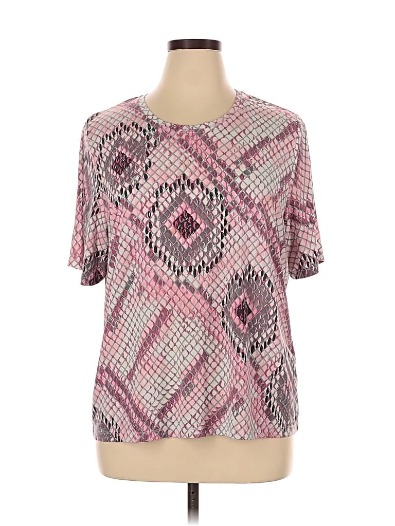 Pre-owned Allison Daley Short Sleeve Blouse In Pink