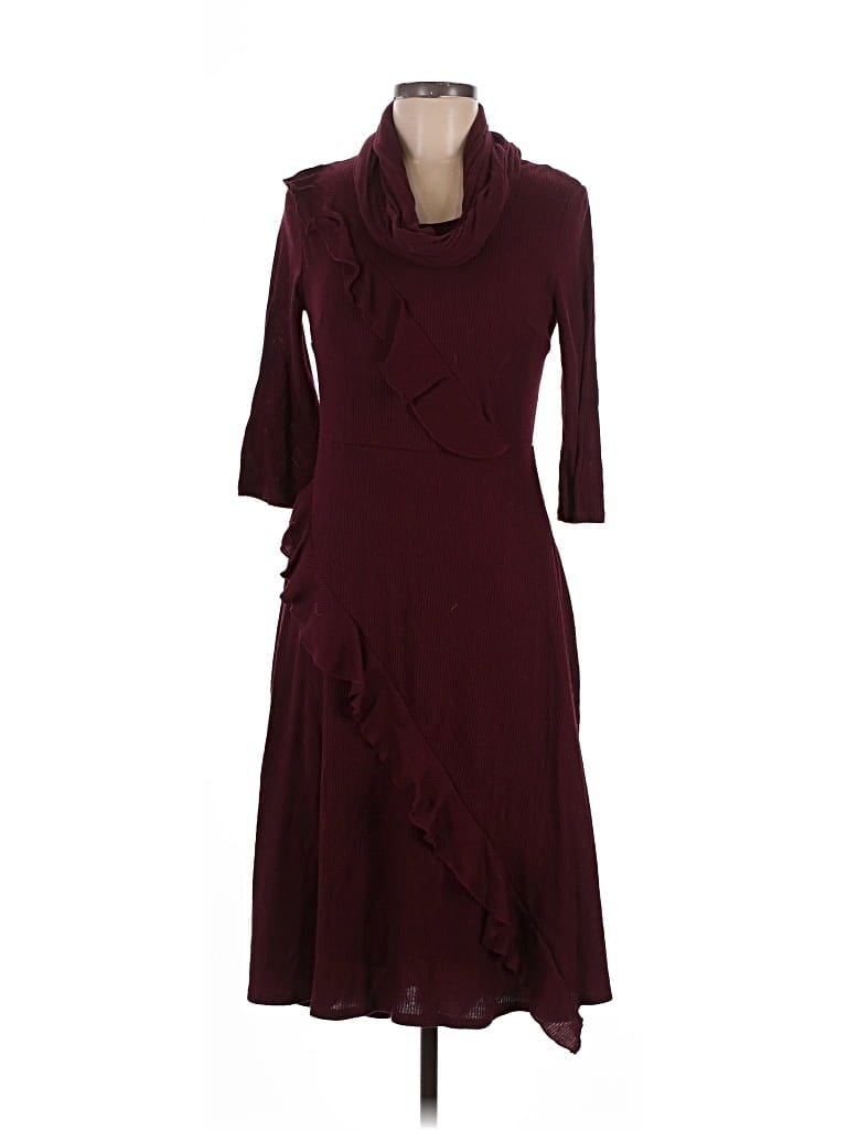 Pre-owned Dressbarn Casual Dress In Burgundy