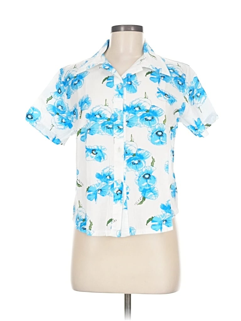 Pre-owned Assorted Brands Short Sleeve Blouse In Blue