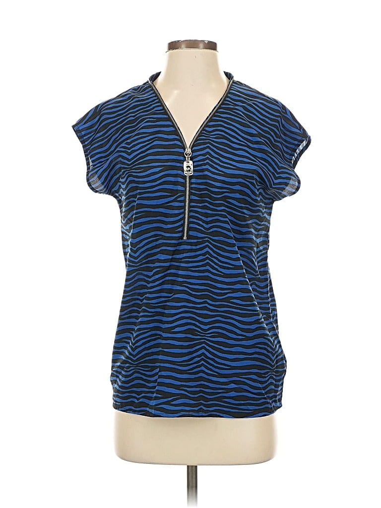 Pre-owned Michael Michael Kors Short Sleeve Blouse In Blue
