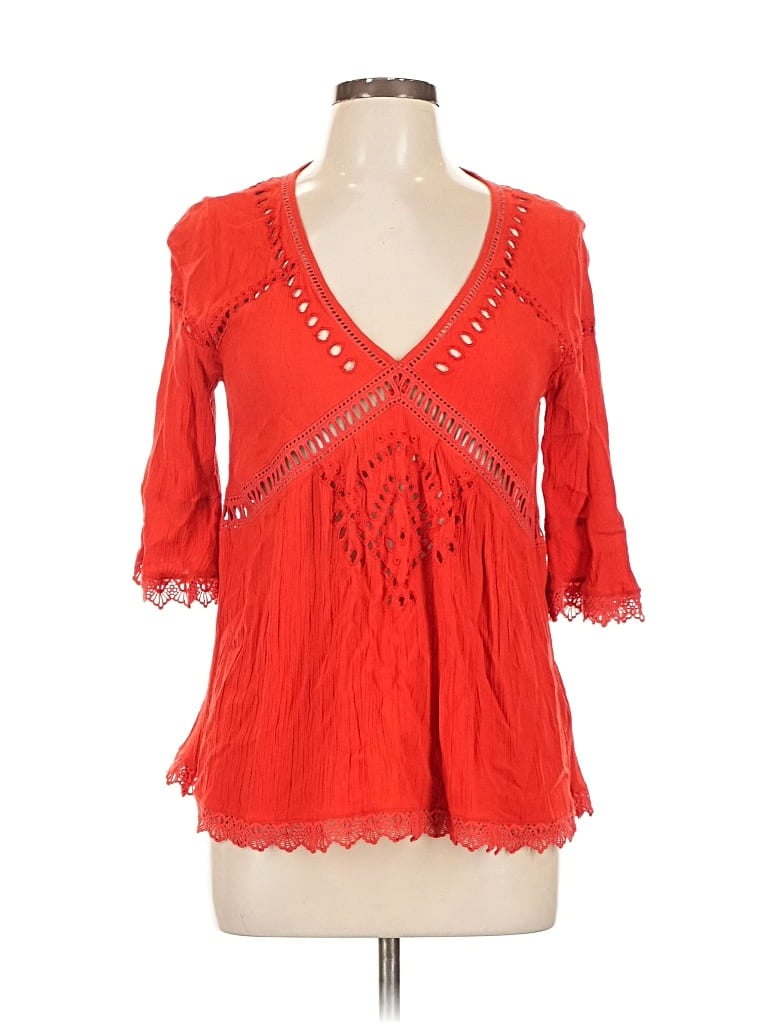 ELLA MOSS Pre-owned 3/4 Sleeve Blouse In Red