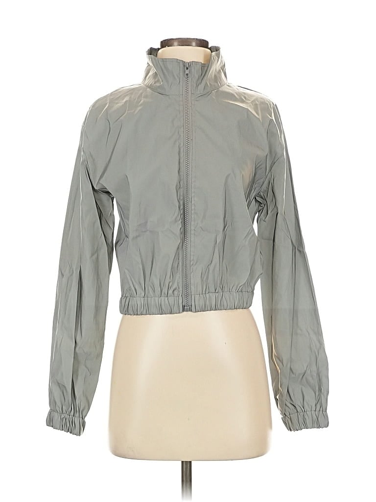 Pre-owned Shein Windbreaker Jacket In Gray
