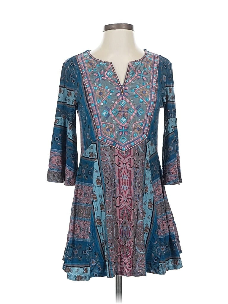 Pre-owned Soft Surroundings 3/4 Sleeve Blouse In Blue