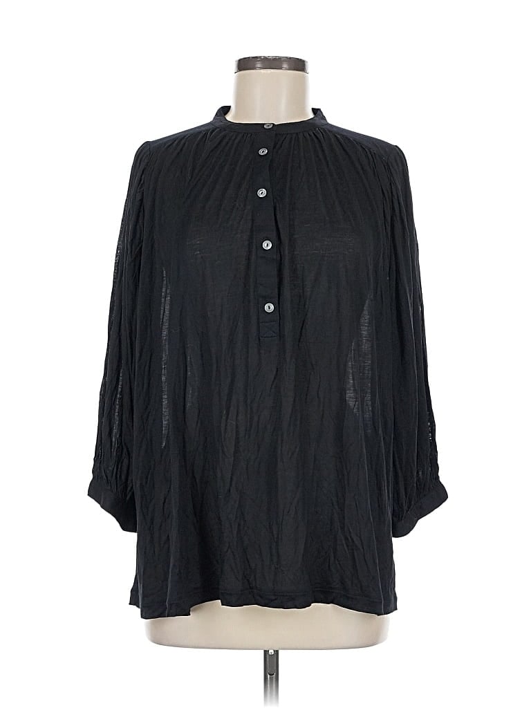 Pre-owned Unbranded 3/4 Sleeve Blouse In Black
