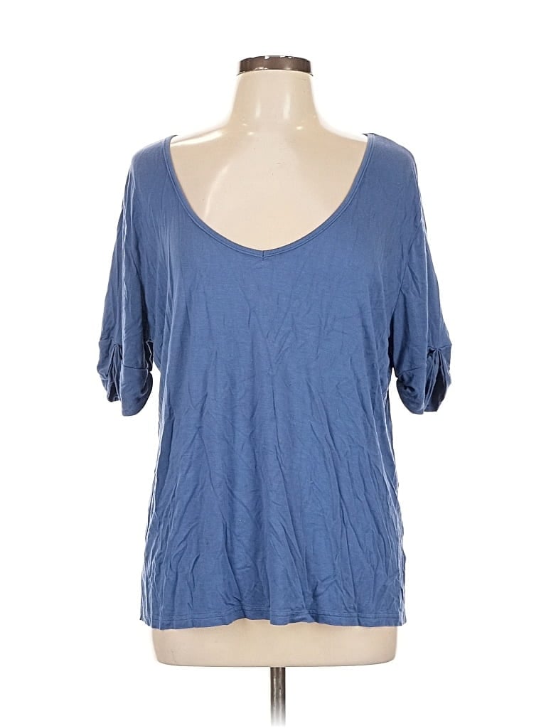 Pre-owned Unbranded 3/4 Sleeve T-shirt In Blue